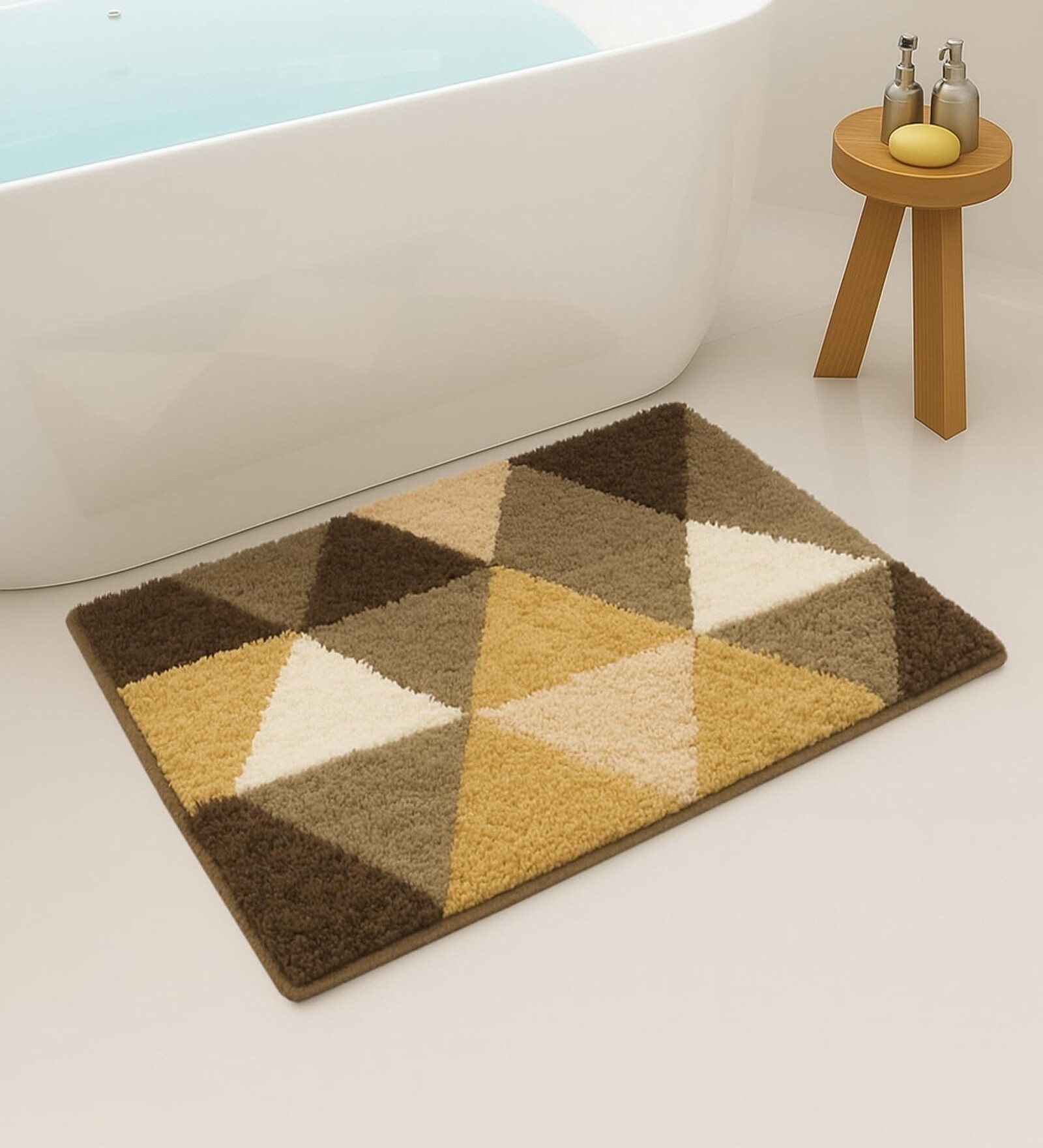 Triangle Gold Microfiber 16x24 Inches Super Soft Bath Mat