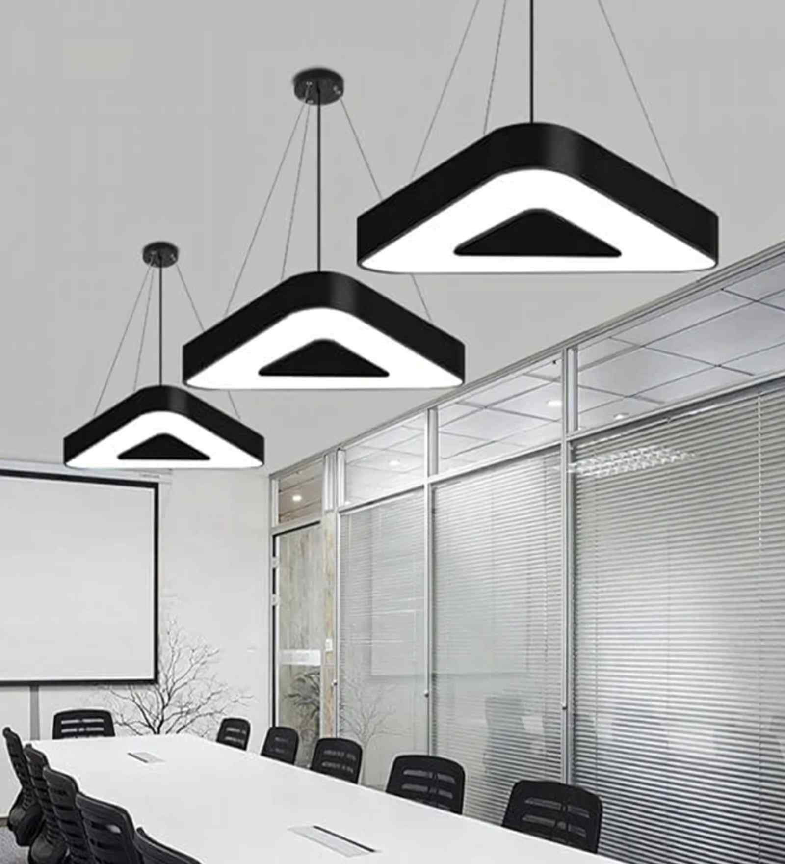 Triangle-Hollow 48W LED Ceiling Light Office & Gym Lighting 3 Color Modes