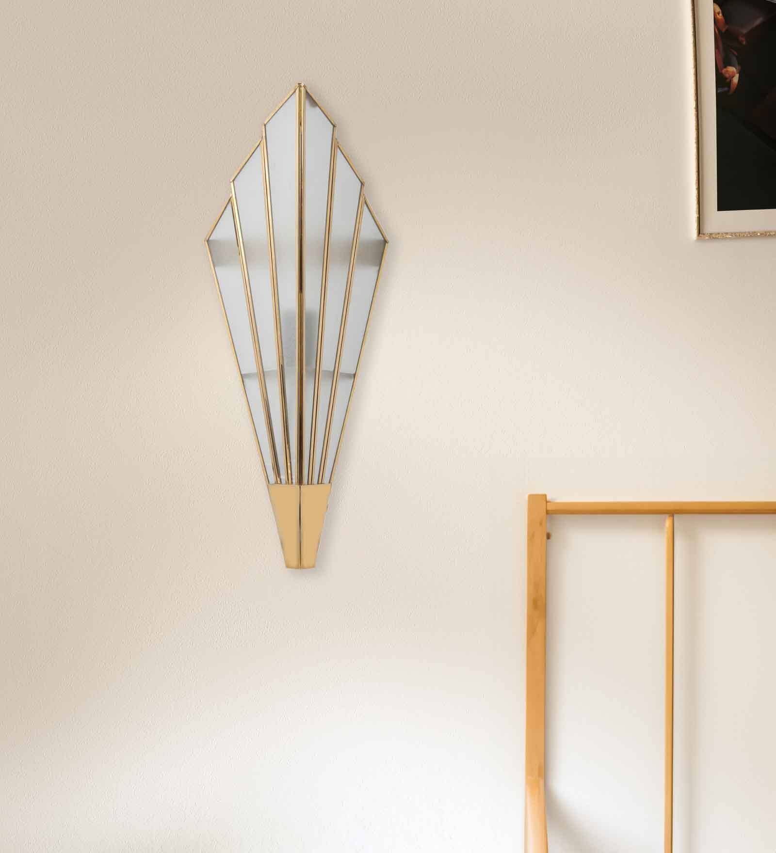 Triangular Abstract Luxe Wall Lamp with Frosted Glass