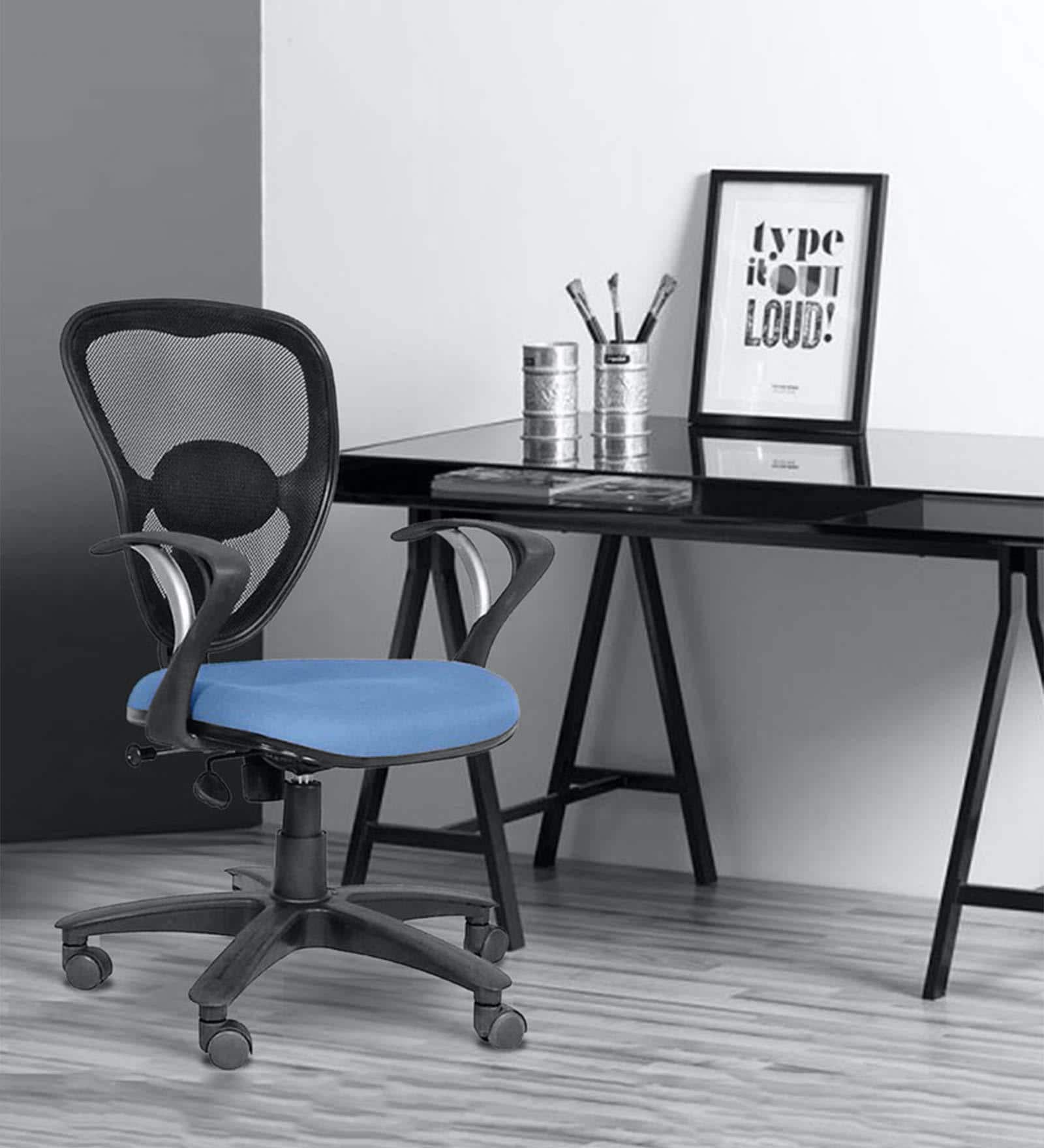 Buy Triangular Ergonomic Chair in Black & Blue Colour at 21% OFF by ...