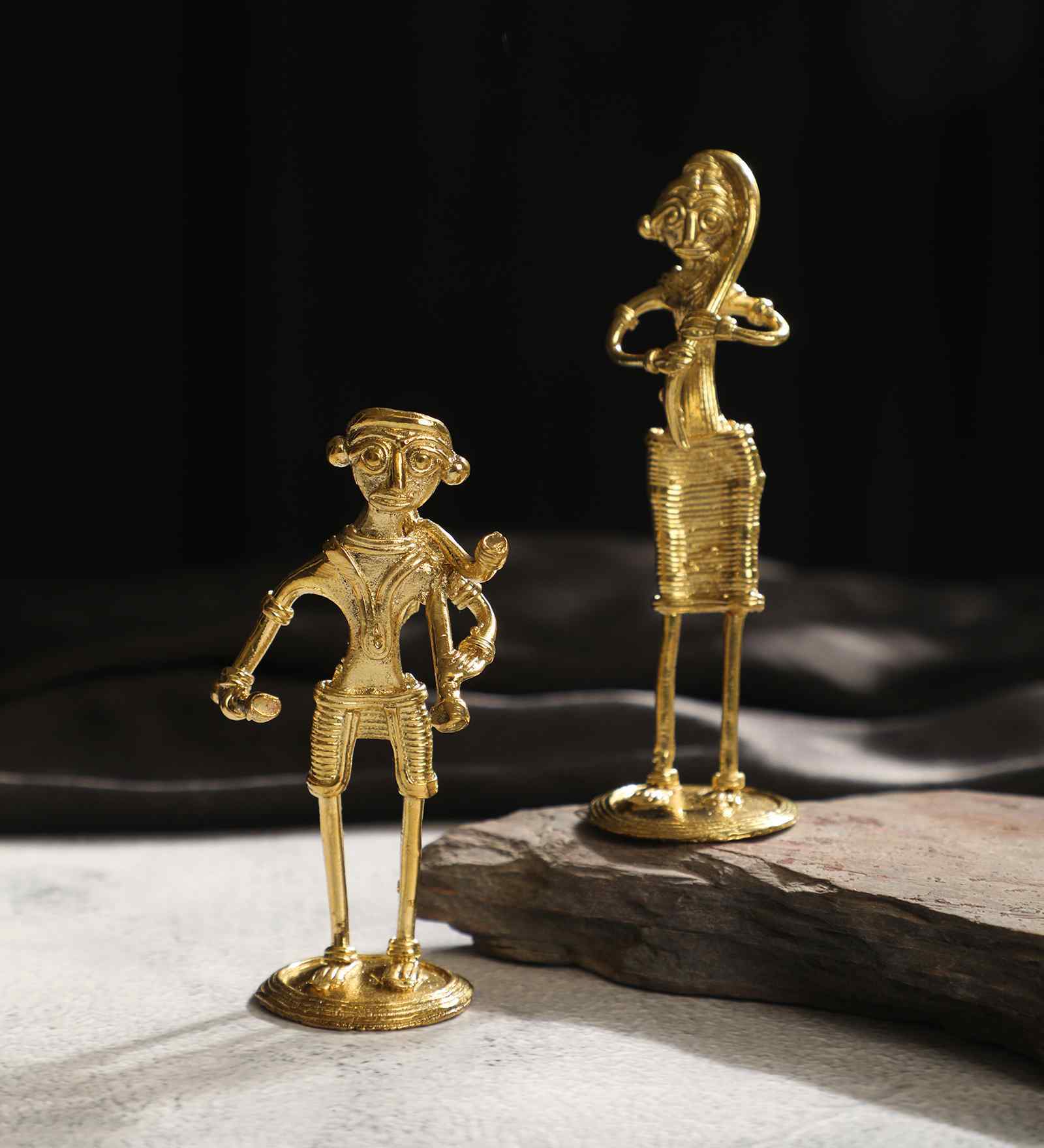 Tribal Farmer Couple 2 -Dhokra Art