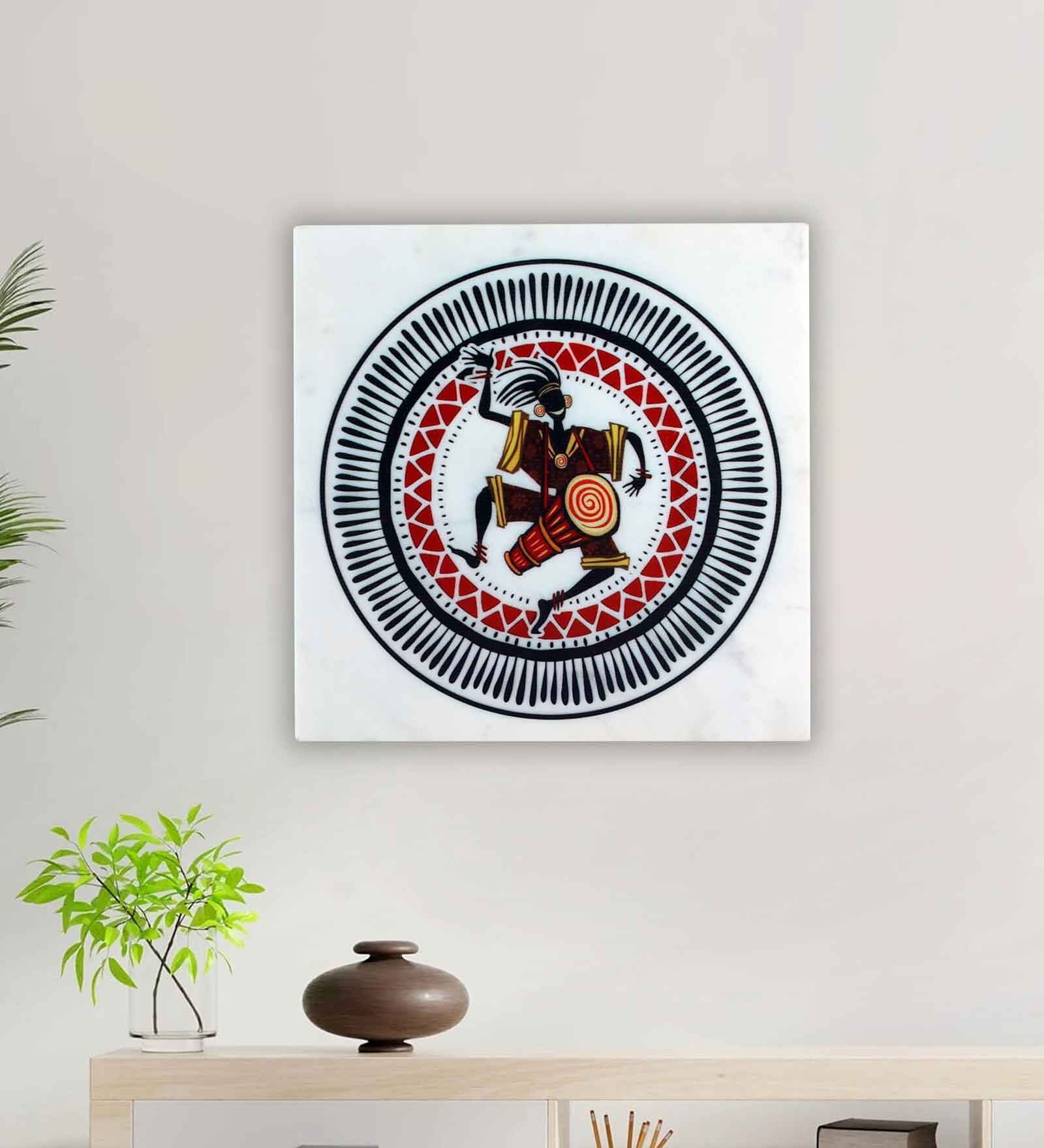 Tribal White Marble Wall Art