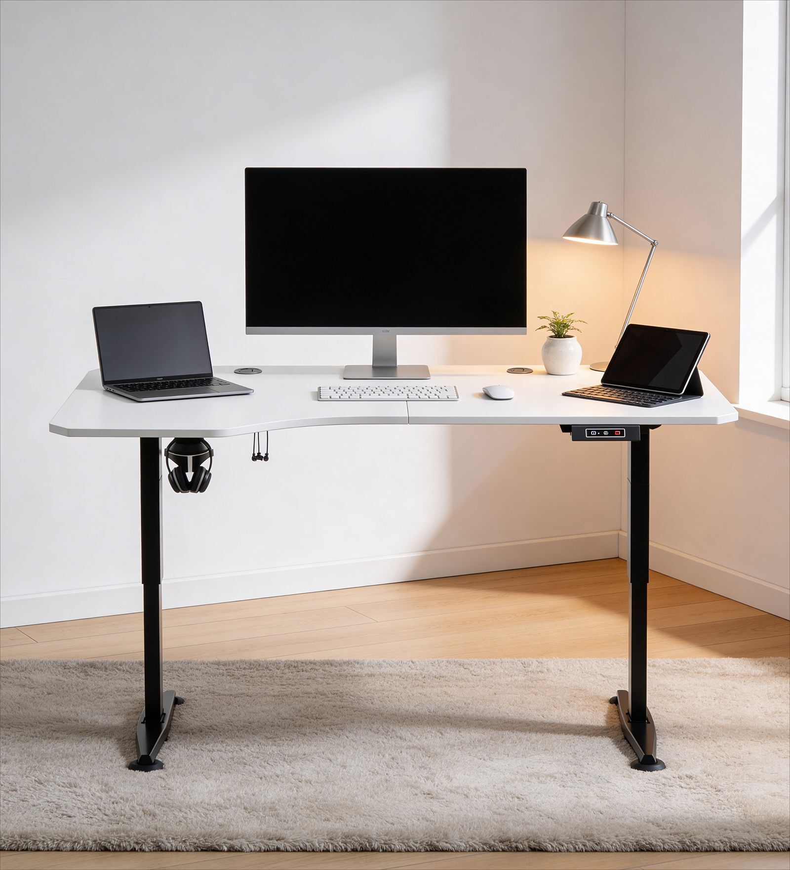 Trigger Height Adjustable Standing Desk In Black Colour