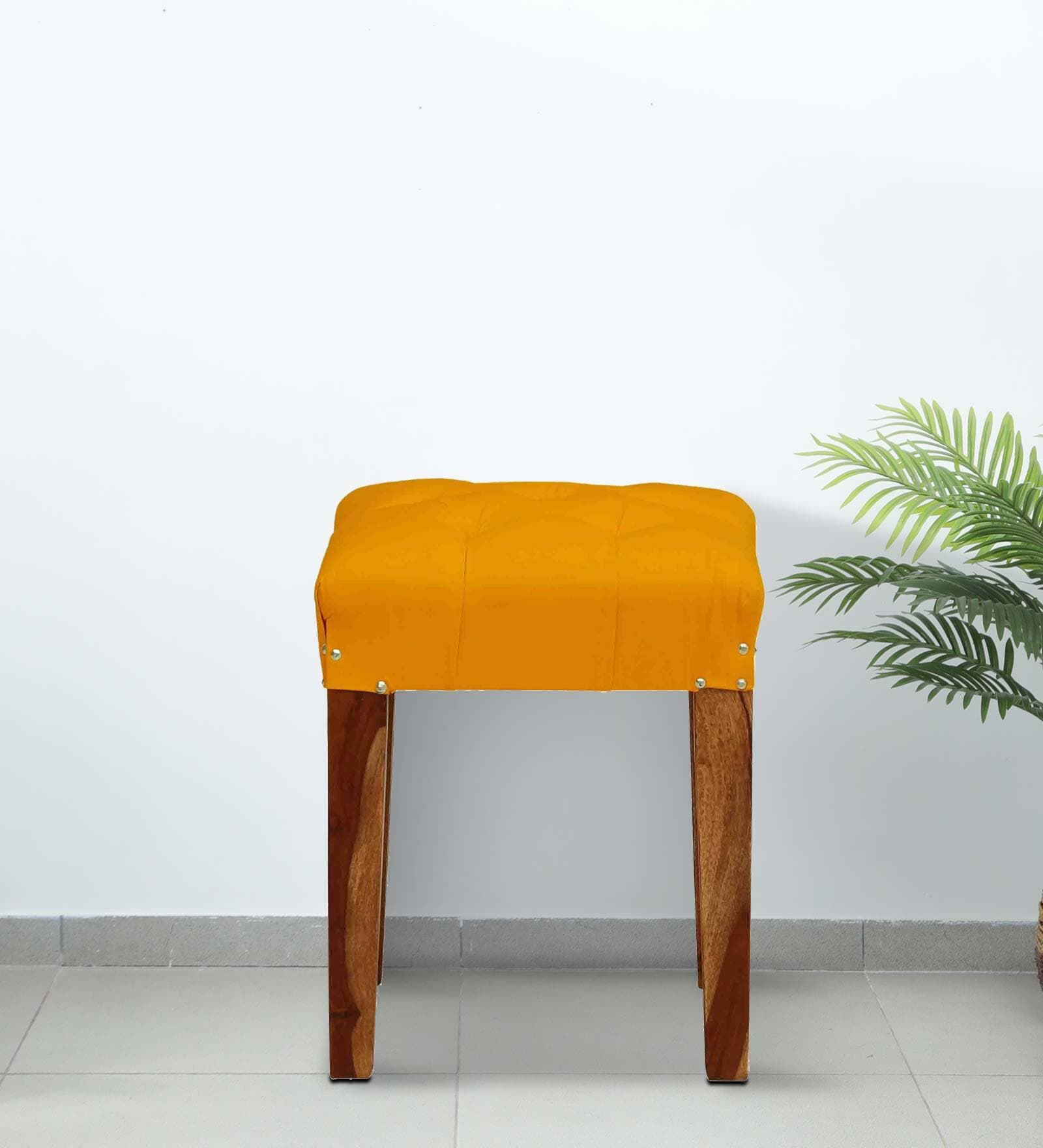 Trinit Sheesham Wood Seating Stool In Rustic Teak Finish