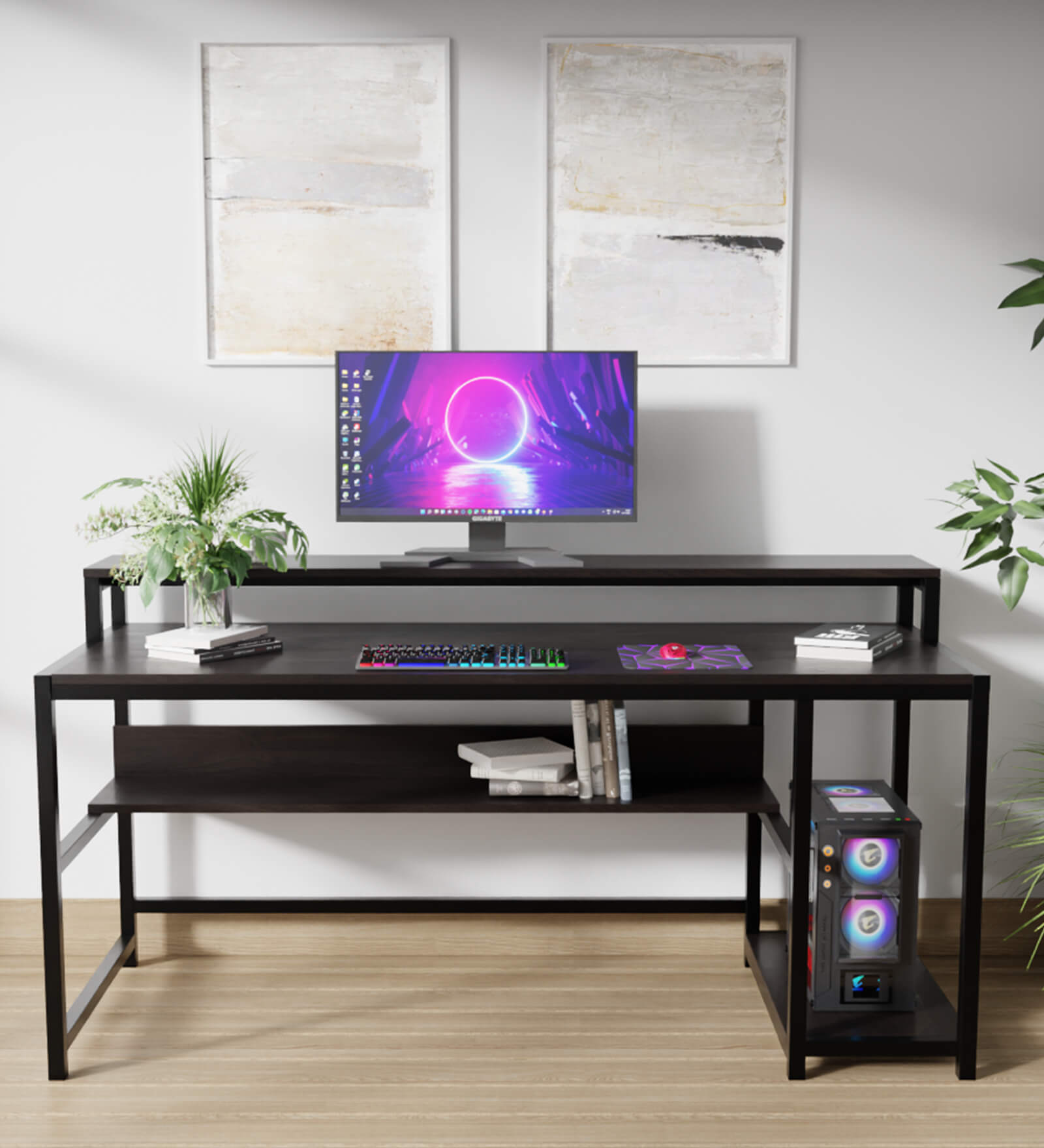 Buy Trio Workstation In Brown Finish At 100% Off By Riyan Luxiwood 