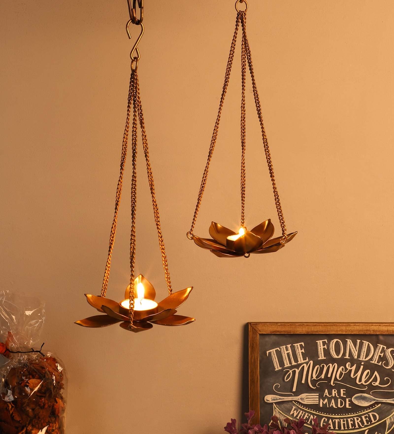 Triple Chain Tealight Holder Set of 2