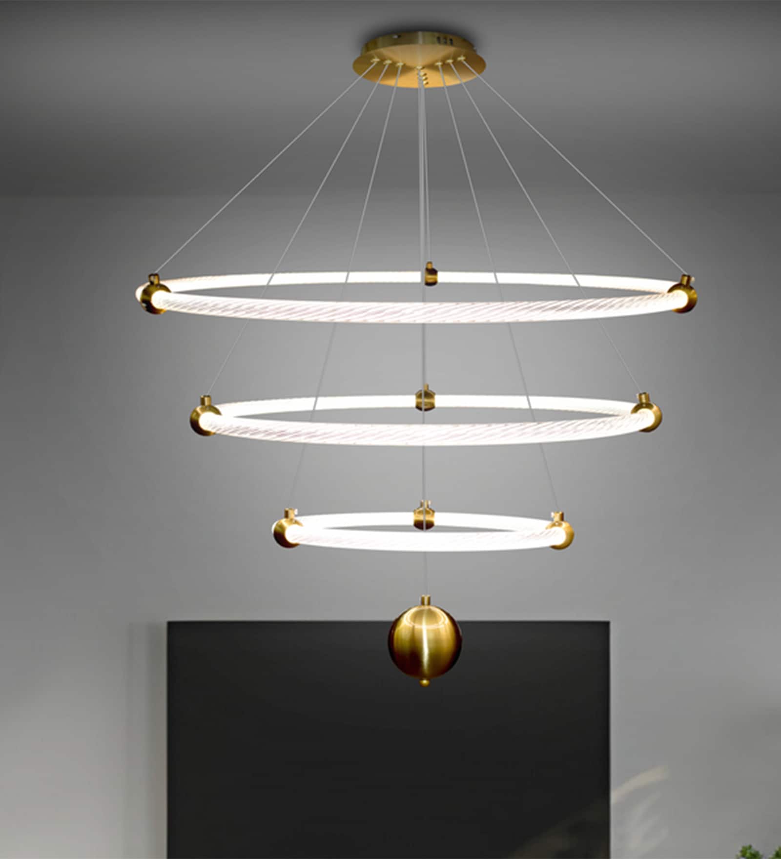 Tripoli LED Smart Voice Assist Chandelier (Gold) Tripoli LED Smart Voice Assist Chandelier (Gold)