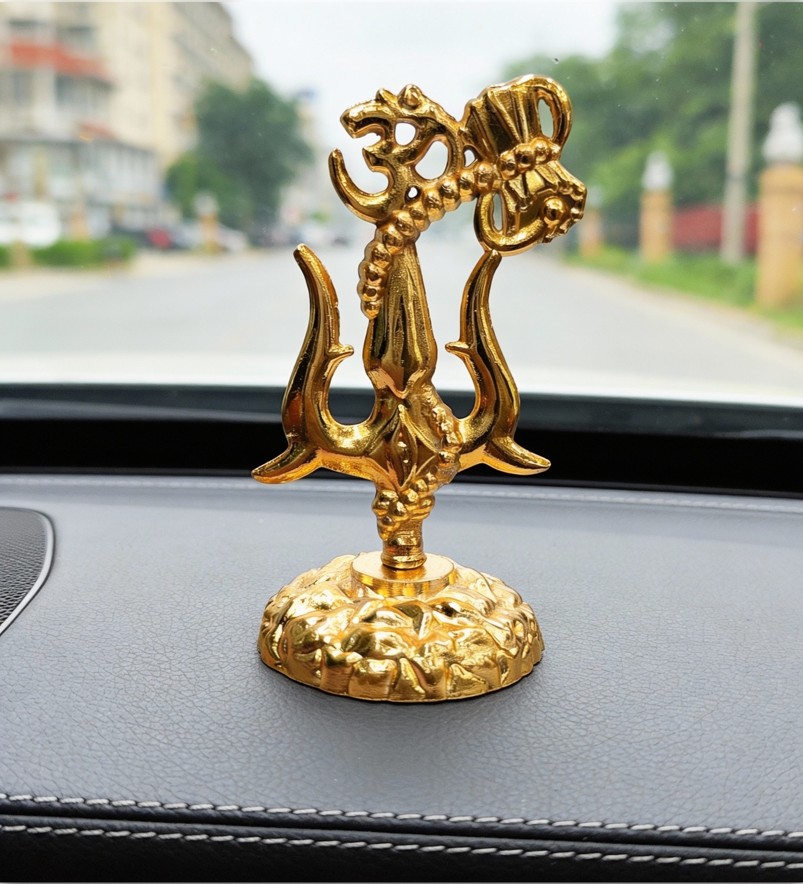 Trishul with Damru Metal Decorative Showpiece