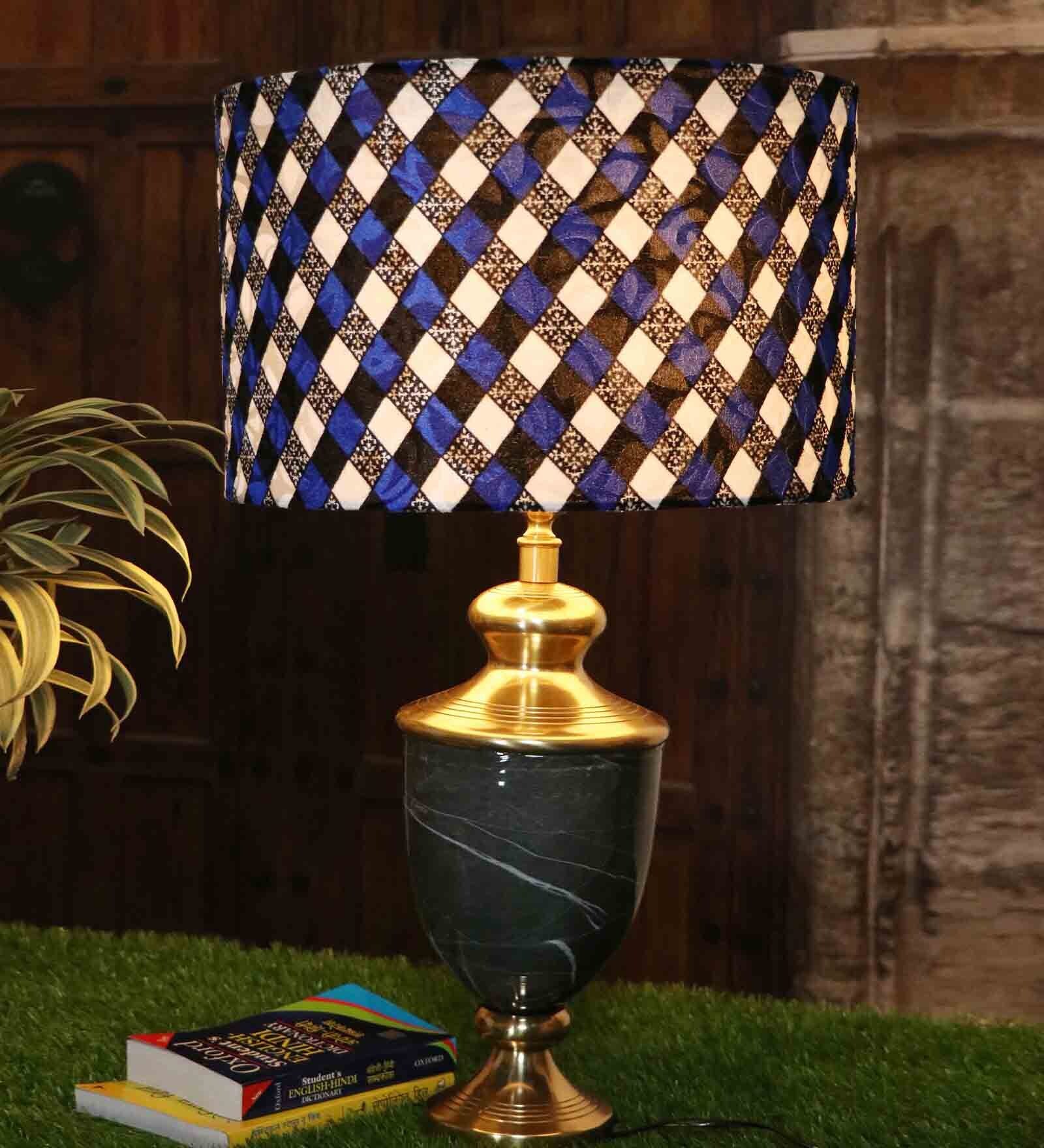 Troffy Black Table Lamp with Multicolour Lampshade