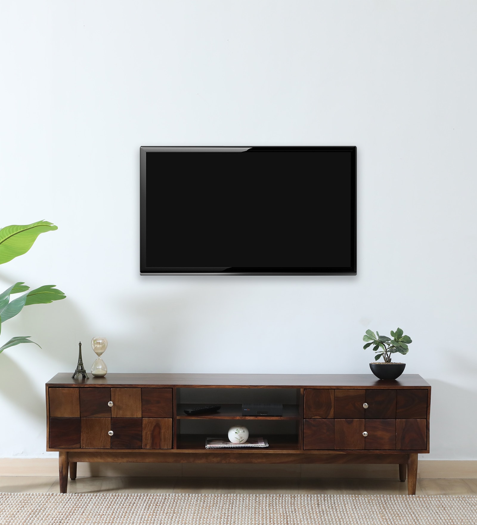 Troms Sheesham Wood TV Unit In Scratch Resistant Provincial Teak Finish