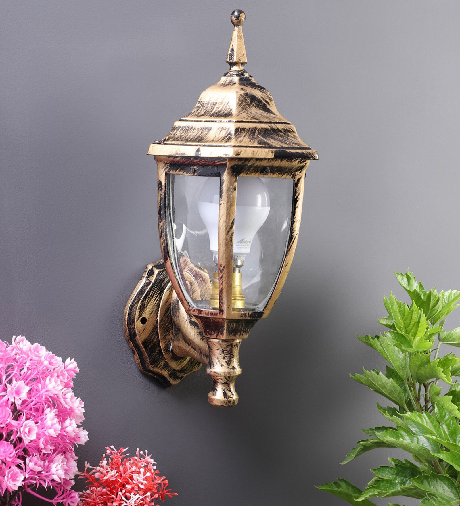 Smily Black Metal Outdoor Wall Light