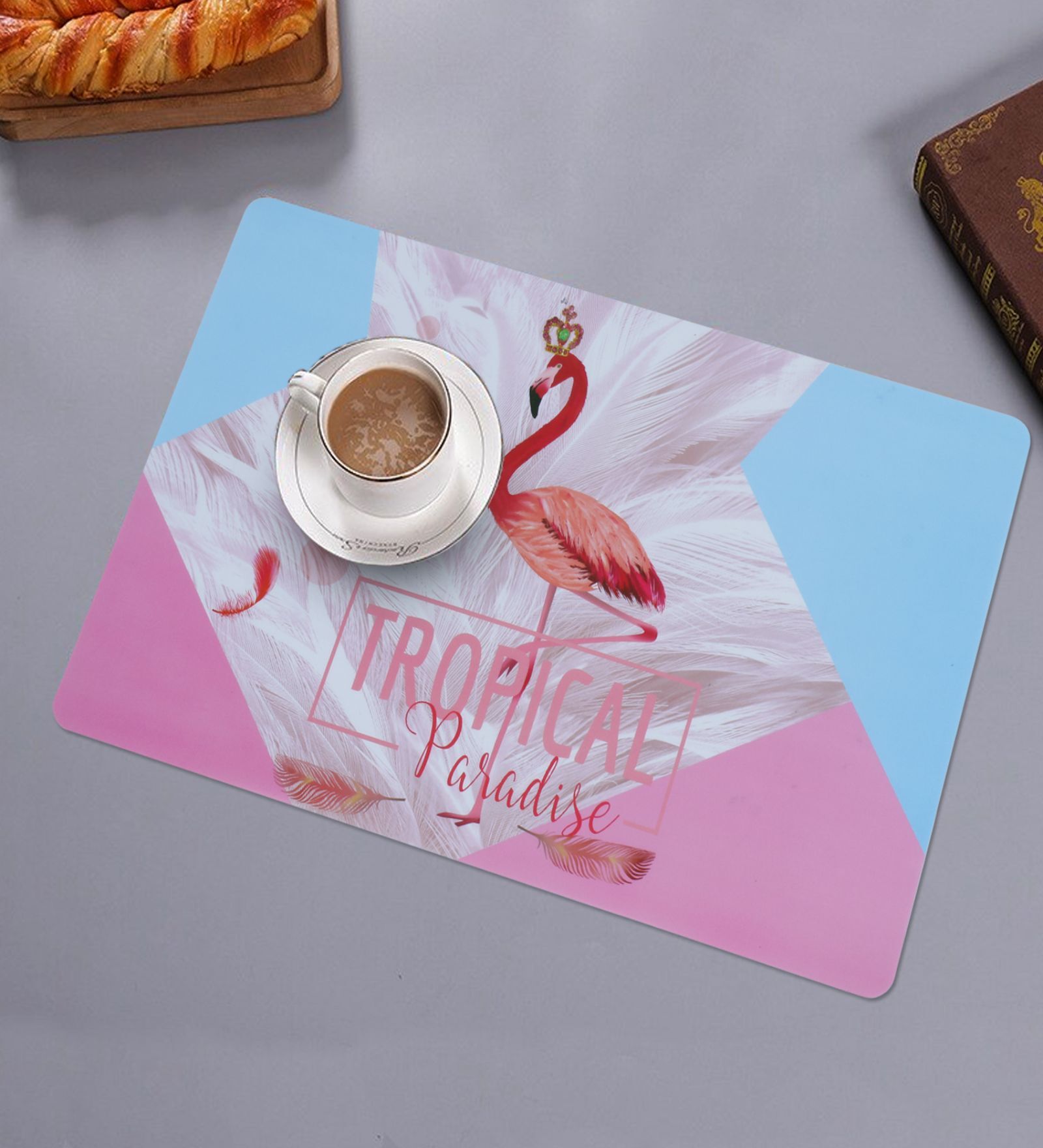 Tropical Paradise Flamingo Multicolour Colour (Set of 6) Polypropylene  Table Placemat