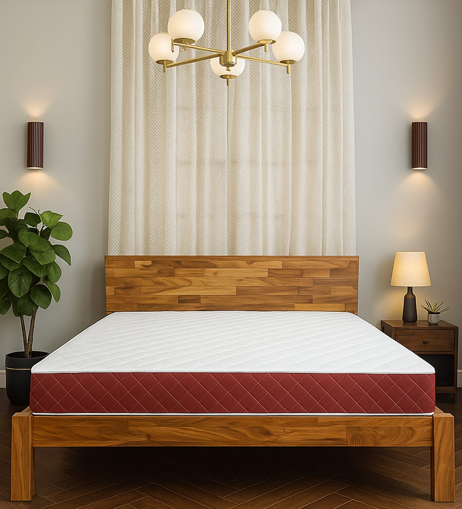 Tru Spring with NPSS Tech Red 10 Inch Bonnell Spring & HR Foam Queen Size Mattress