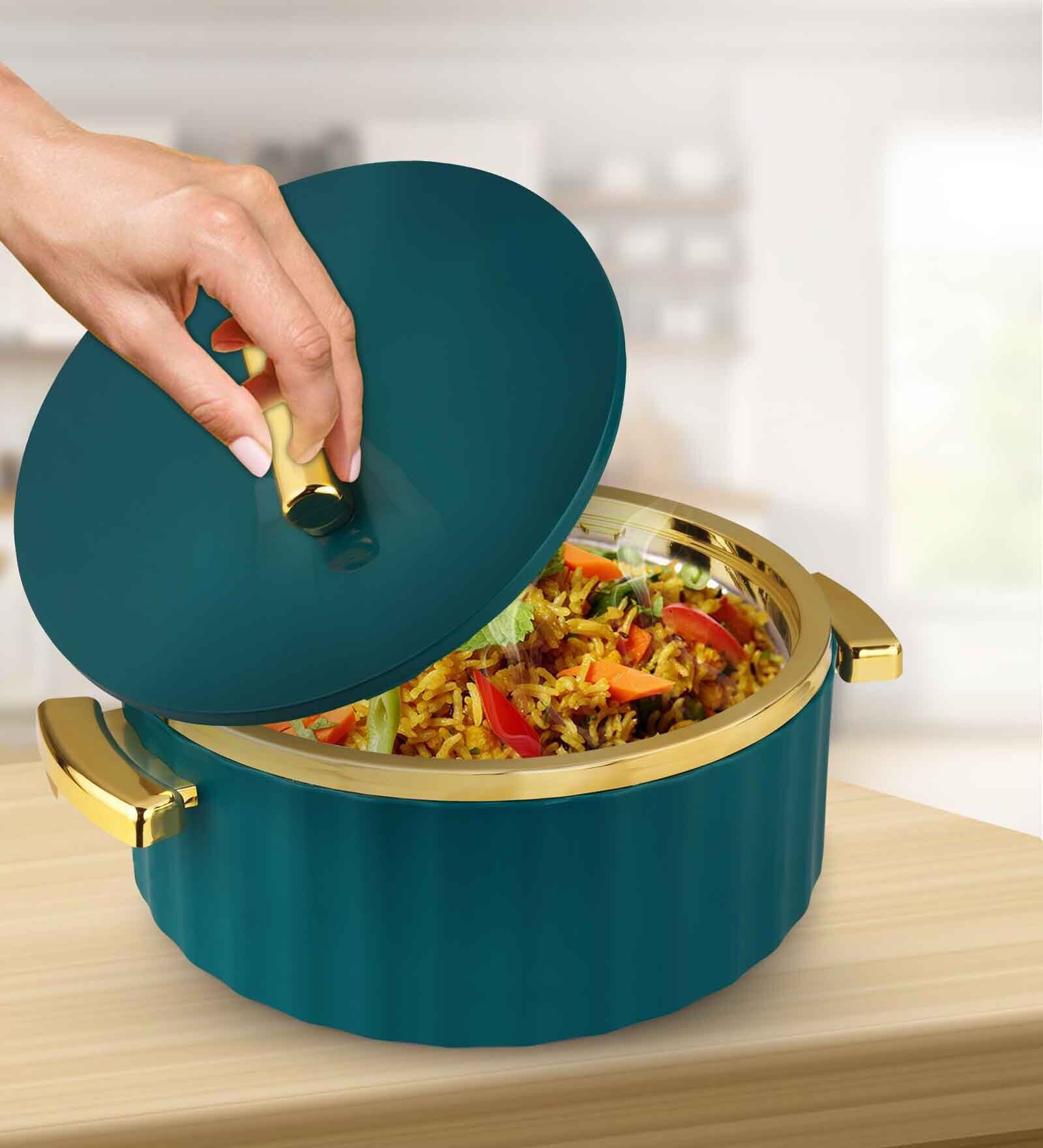 Dark Blue Plastic & Stainless Steel Food Grade Thermoware 2500 ml Casserole