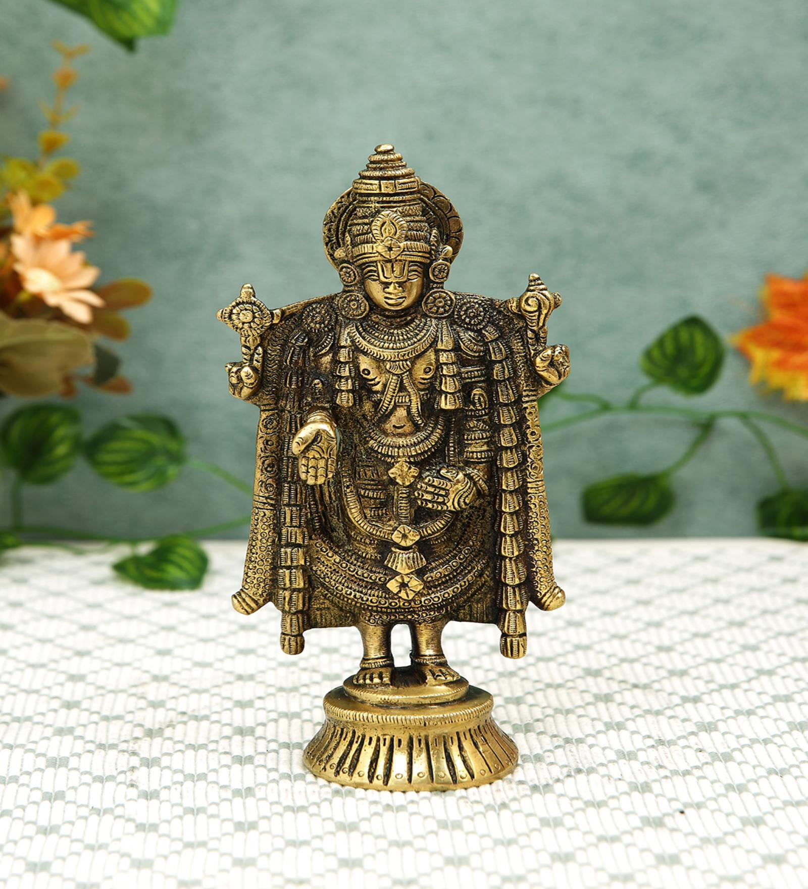 Trupati Balaji Gold Brass Idol