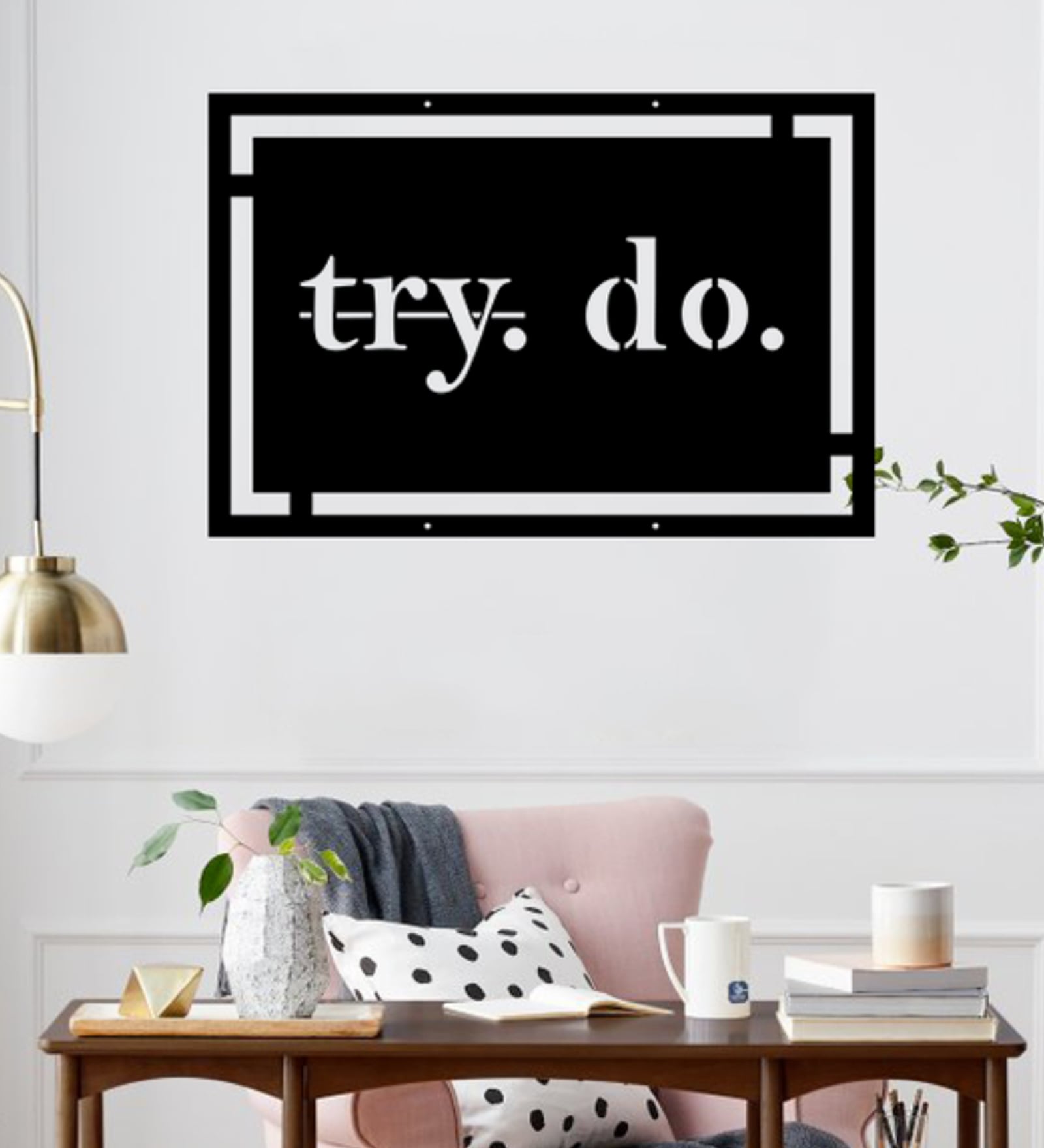 Try Do Black Wooden Wall Art