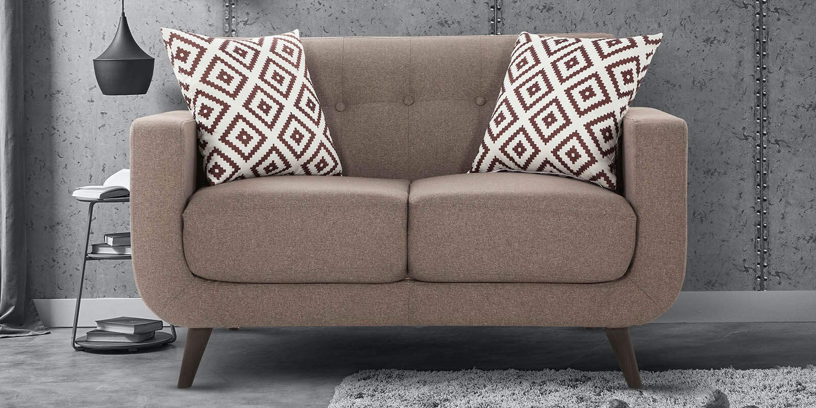 Buy Truro Fabric 2 Seater Sofa in Brown Colour at 29 OFF by Urban