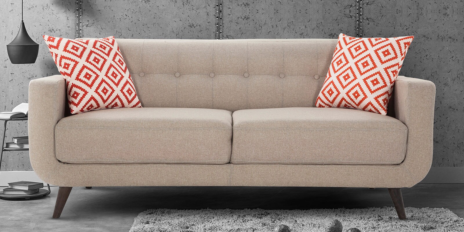 Buy Truro Fabric 3 Seater Sofa in Beige Colour at 30 OFF by Urban