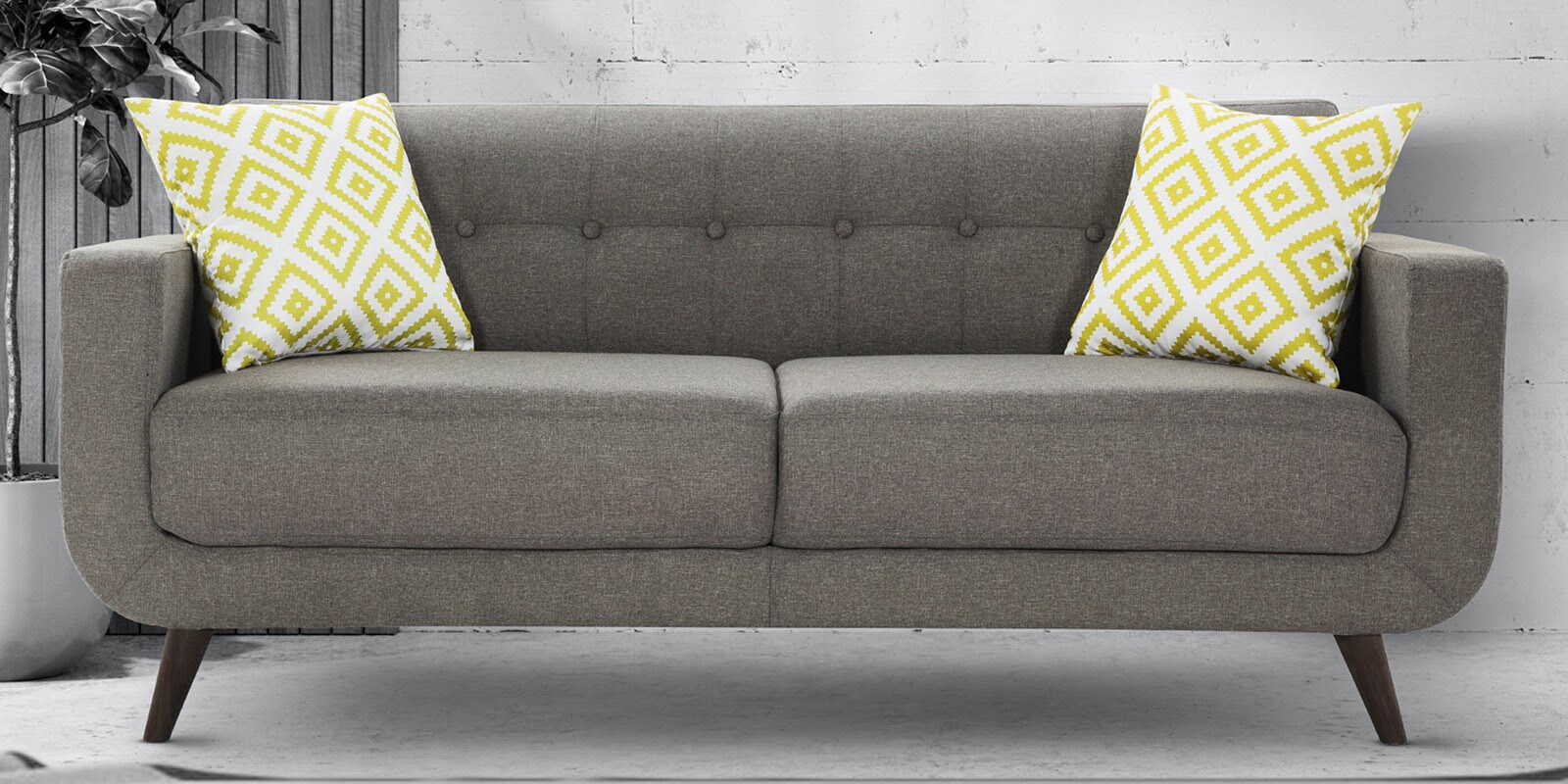 Buy Truro Fabric 3 Seater Sofa in Grey Colour at 30 OFF by Urban