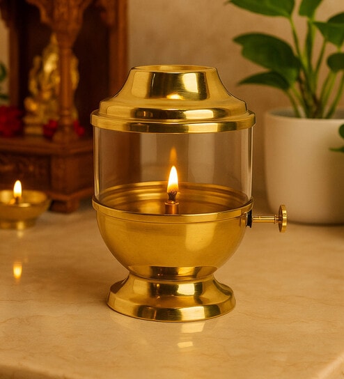 Golden Traditional Akhand Diya 250ml