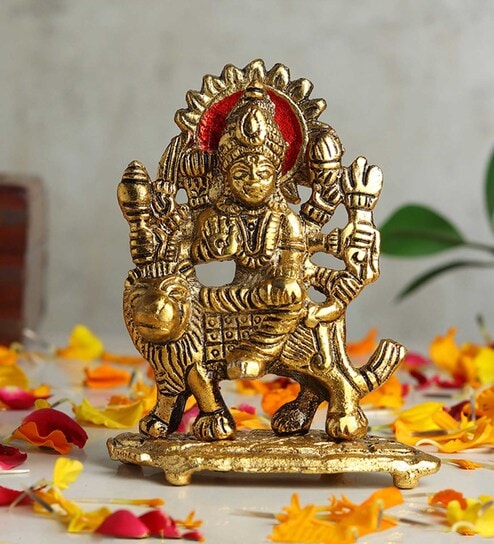 Golden Traditional Durga Maa Idol