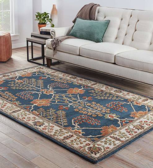 Blue Wool Vintage 2 x 3 Feet Hand Tufted Carpet-image-37