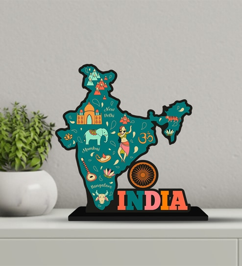 India Map Wooden Quote Sign