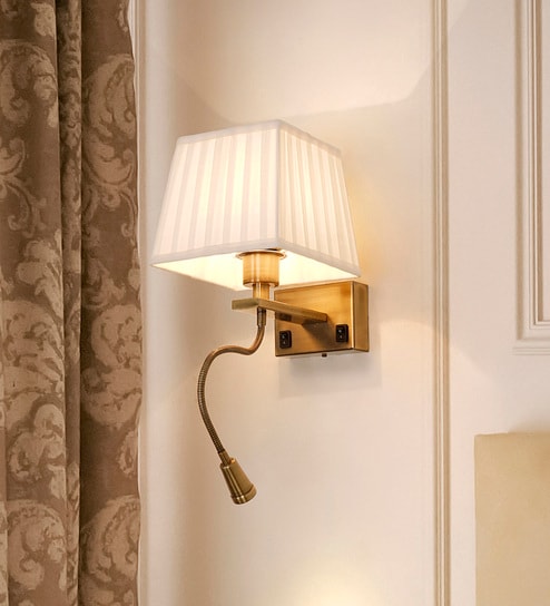 Transitional Bedside Wall Sconce with Flexible LED Reading Light