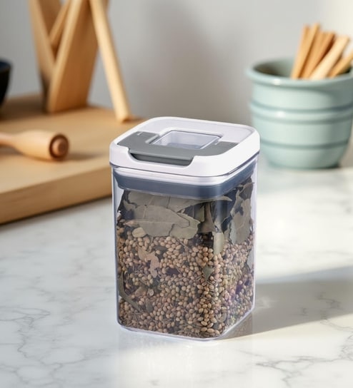 Transparent 800 ml Dry Food Storage Container with Flip-n-Lock Airtight Lid