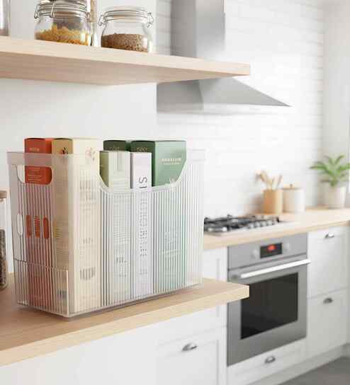 Transparent Storage Box with Lid, Handle & Wheels Stackable Polypropylene Organizer