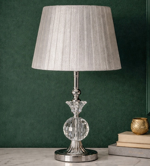Transparent Table Lamp With Fusion Of Modern Design  Crystal Matelic Base