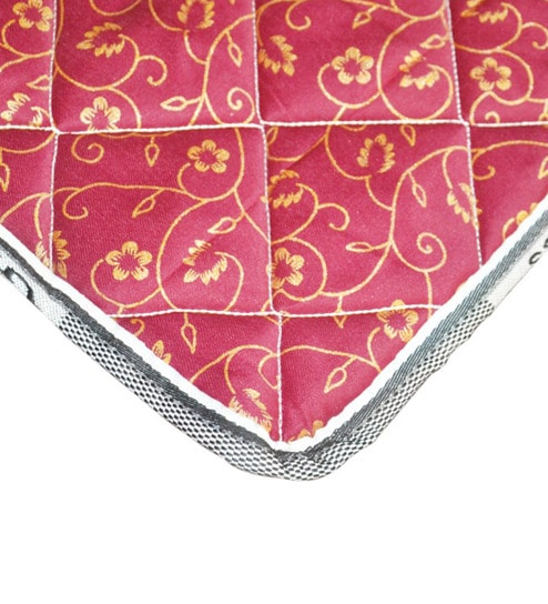 Travel Mate Reversible 1 Inch PU Foam (72x72) In Maroon Colour King Folding Mattress