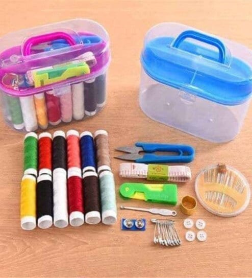 Travel Sewing Kits Box With Colorful Threads