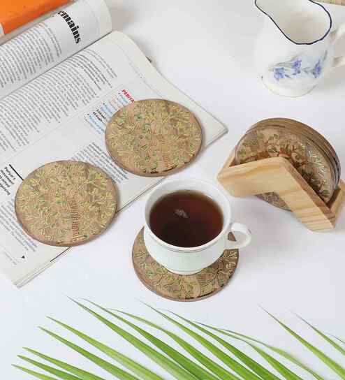 Tree of Harmony Coaster with Stand (Set of 6)