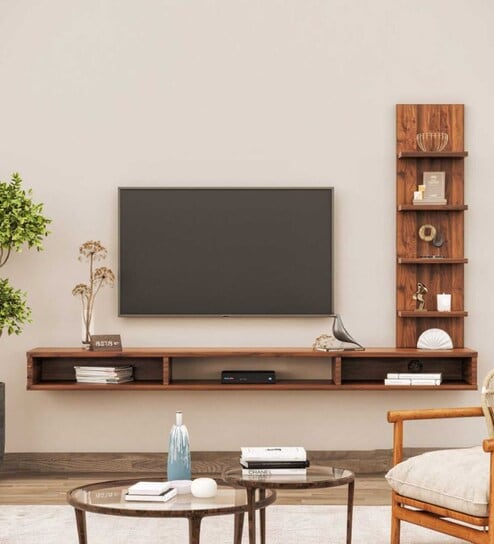 Buy Hubert TV Unit in Classic Walnut & Frosty White Finish for TVs up to  55\ at 52% OFF by Das