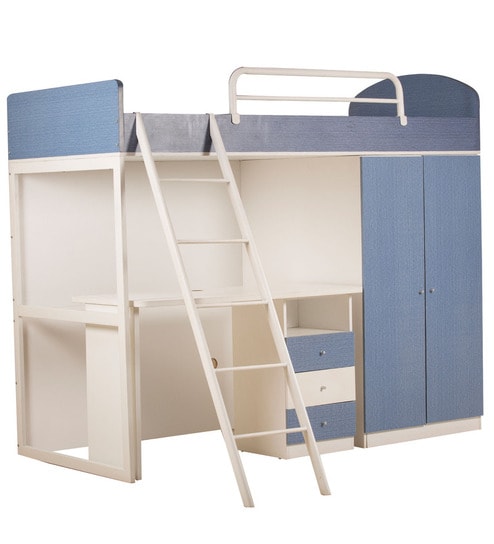 Buy Trendy Denim Space Saver Bunk Bed Cum Wardrobe Storage Cum