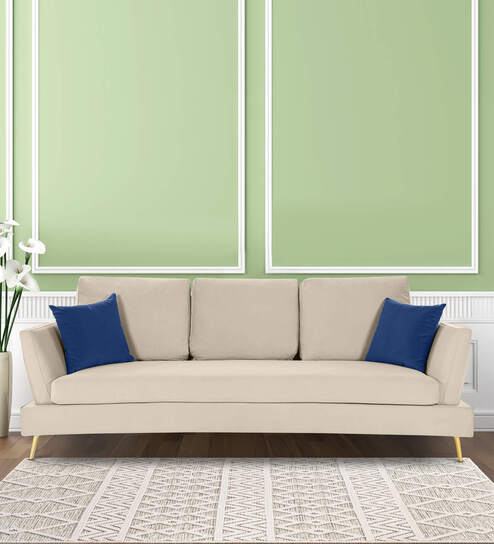 Trento Fabric 3 Seater Sofa in Light Grey Colour