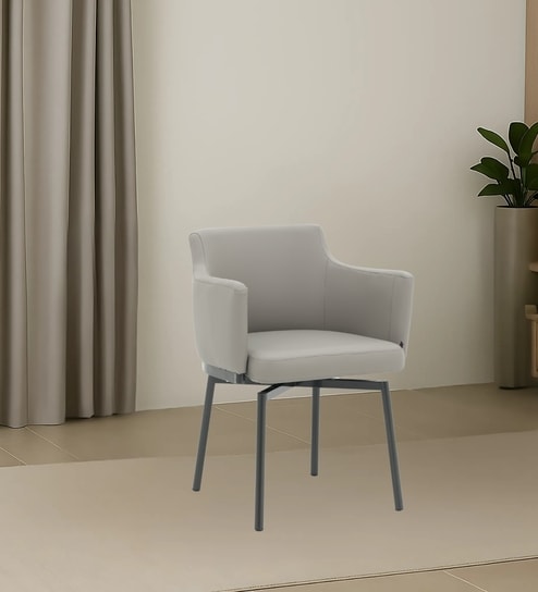 Trento Leatherette Italain Dining Chair In Grey Color