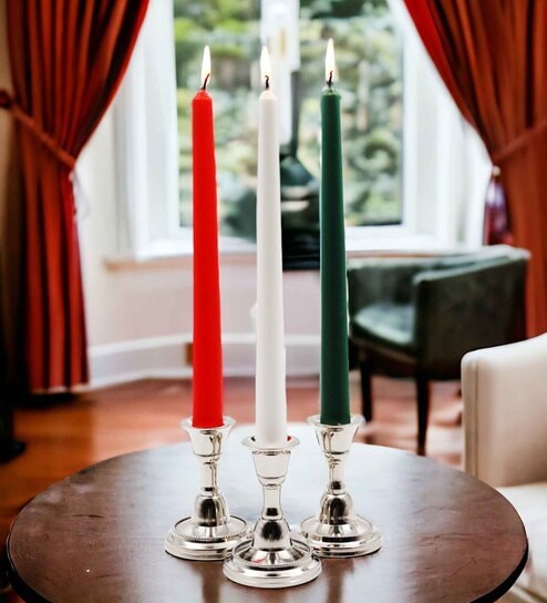 Tri Color Unscented Taper Candles Republic Day Special