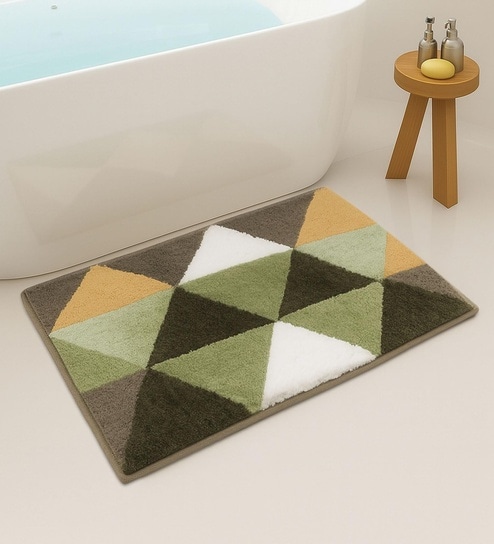 Triangle Green Microfiber 16x24 Inches Super Soft Bath Mat-image-24