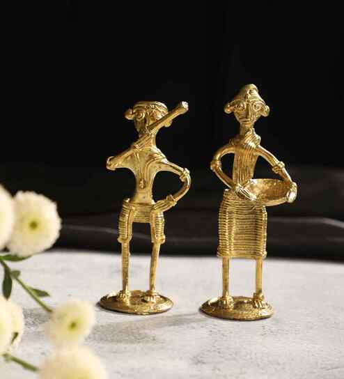 Tribal Farmer couple 1-Dhokra Art
