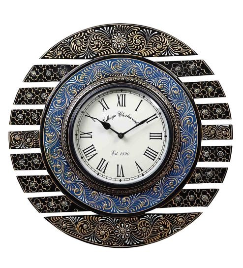 Multicolor Solid Wood Solid Vintage Traditional Wall Clock