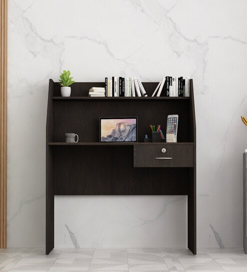 Tron Hutch Desk in Dark Wenge Colour