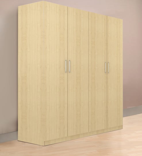 Buy Troy Four Door Wardrobe In Asian Maple Finish By Primorati