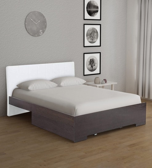Buy Troy King Size Bed With Storage In White Finish By Forzza