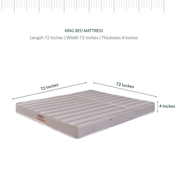 Buy Travelite Tri-Fold 4 Inches King Size (72x72) Foldable Mattress by ...
