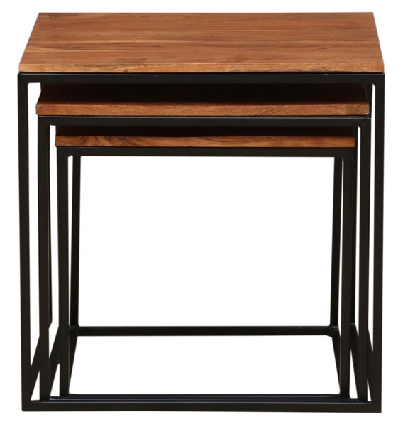 Buy Triana Nest of Tables with Metallic Base Bohemiana By Pepperfry