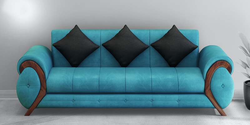 aqua blue leather match sofa