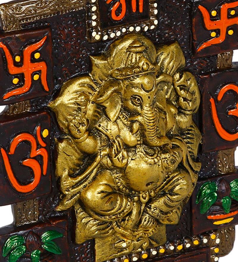 Buy Traditional Ganpati Wall Hanging In Terracotta by Aapno Rajasthan ...