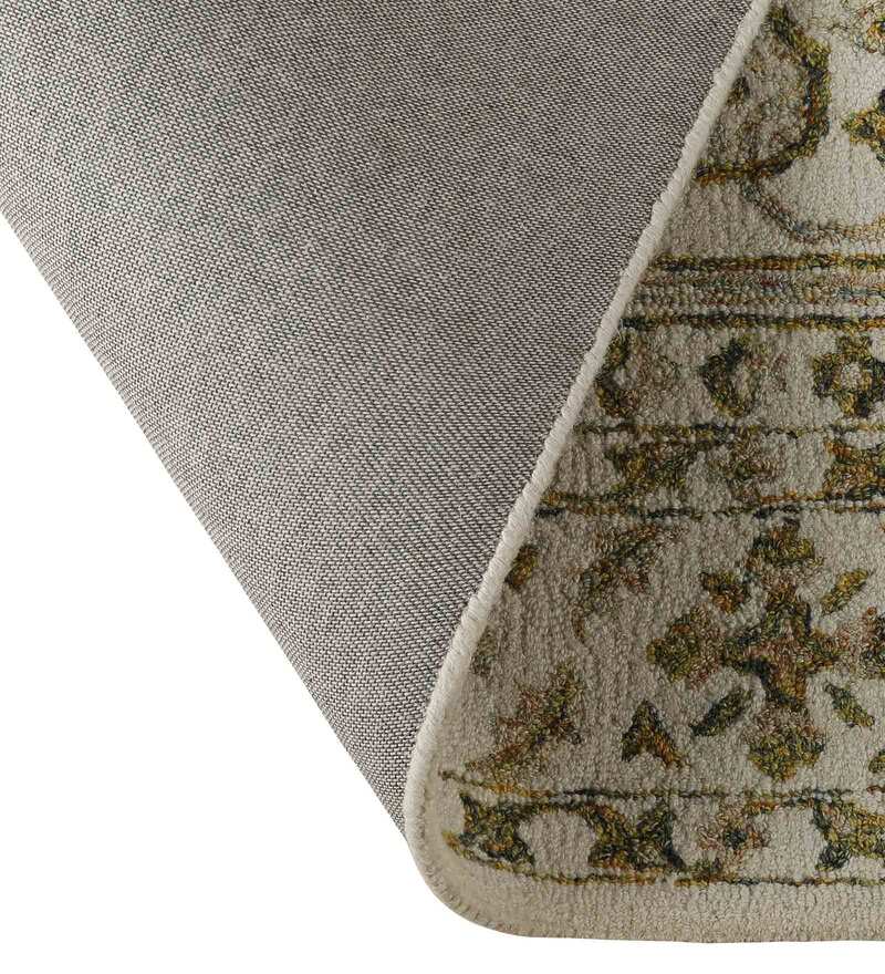 Buy Beige Wool Traditional 5 x 8 Feet Hand Tufted Carpet by Sanded Edge Smartly Priced Online